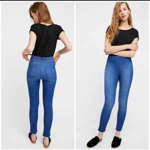 COPY - Free People Easy Goes It Pull On Denim Jeggings Skinny Raw Hem Women's 29